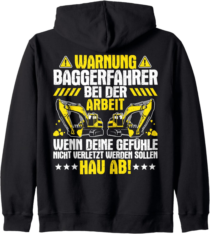 Baggerfahrer Bei der Arbeit Bagger Baggerführer Kapuzenjacke