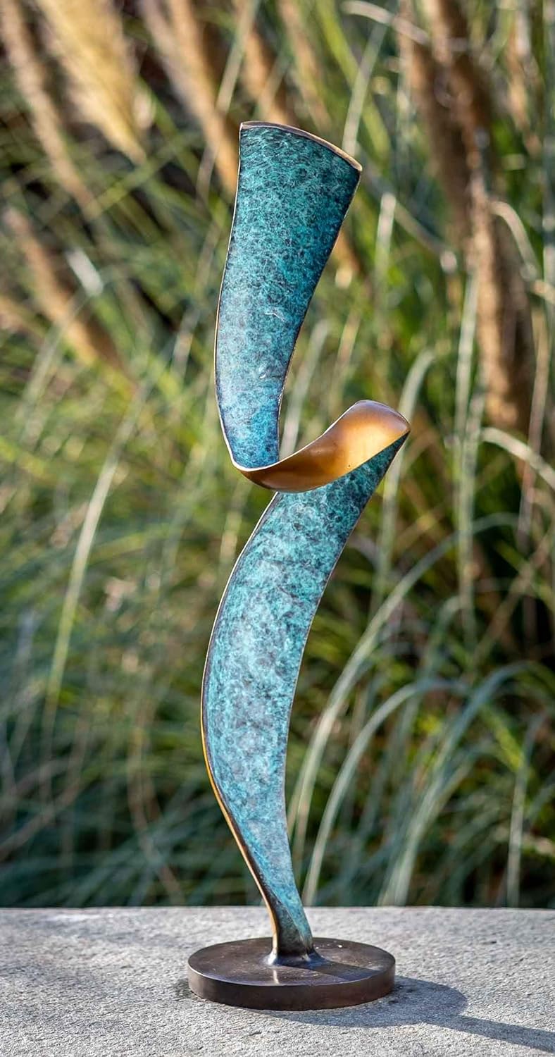 IDYL Bronze-Skulptur Moderne Skulptur Helix | 47x13x13 cm |Bronze-Figur handgefertigt | Gartenskulpt