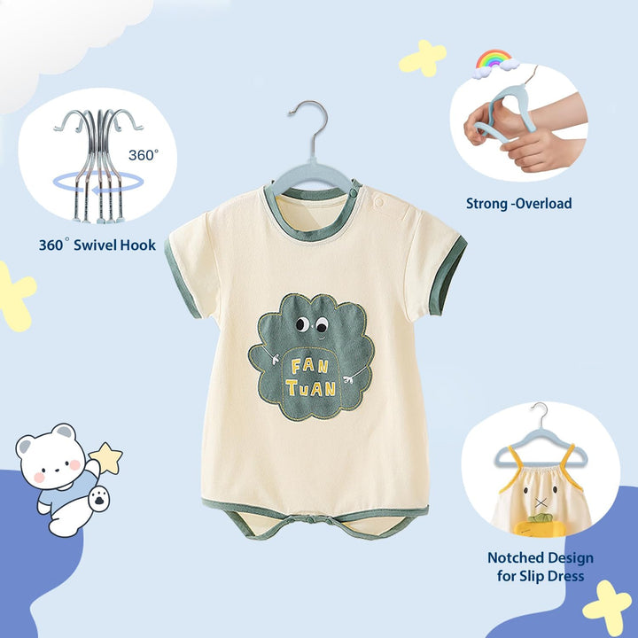 Wellong Kinderkleiderbügel, 28 cm Baby-Samtbügel mit 360°-Drehhaken, rutschfeste Kleiderbügel Samt,