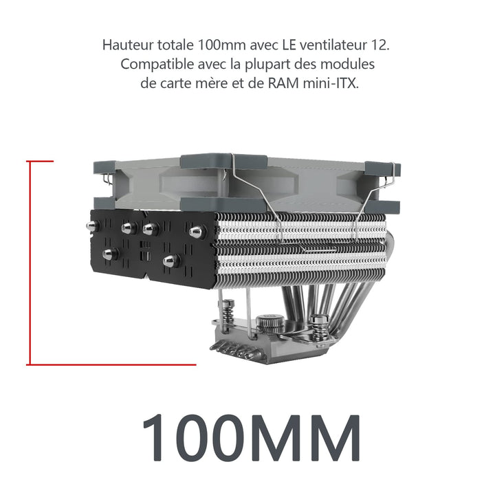 Thermalright SI-100 CPU Luftkühler, 6×6mm Heatpipes, TL-E12 PWM Quiet Fan CPU Kühler mit S-FDB V2.0