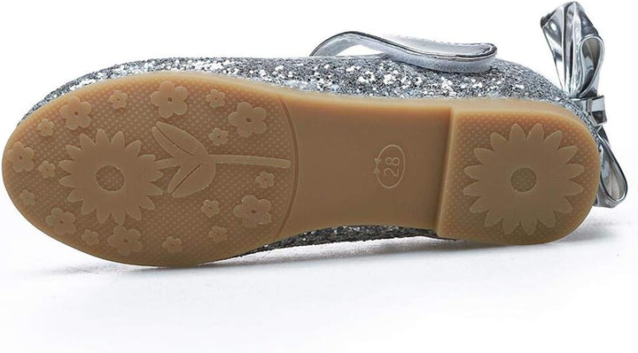 PPXID Mädchen Mary Jane Halbschuhe Glitzer Hochzeitsschuhe Prinzessin Taufschuhe Bequem Ballerinas,