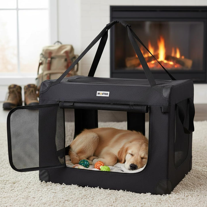 Melko Hundetransportbox faltbar Hundebox 82 x 58 x 58 cm Transportbox Katzentransportbox Hundetasche