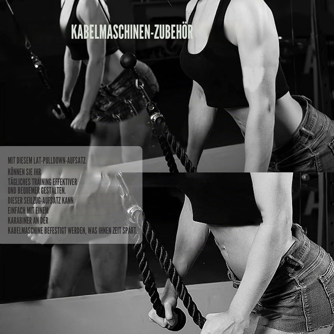 KORIKAHM langes Triceps Seil, Seil Pull Down Befestigung 120/140/160cm, Tricep Pull Down Seil für Ho