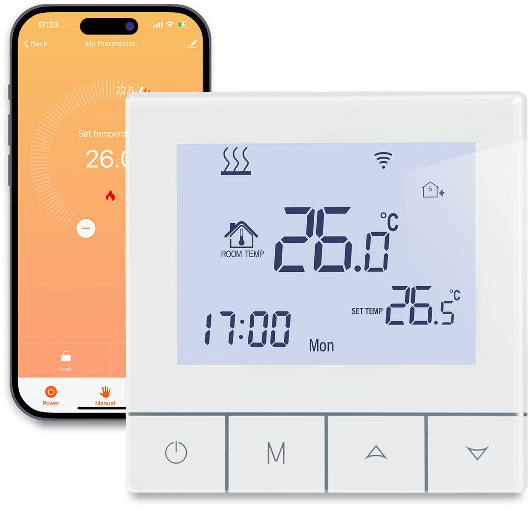 Thermostat Fussbodenheizung Wasser, Beok Thermostat WiFi Smart Raumthermostat Fussbodenheizung Progr