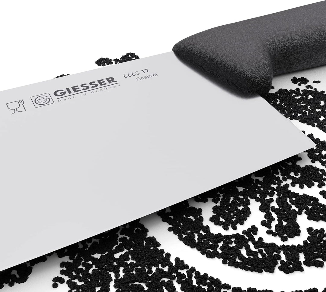 Giesser seit 1776 - Made in Germany - schwarz, Basic Black, Klinge 17 cm, rutschfest, Hackmesser spü