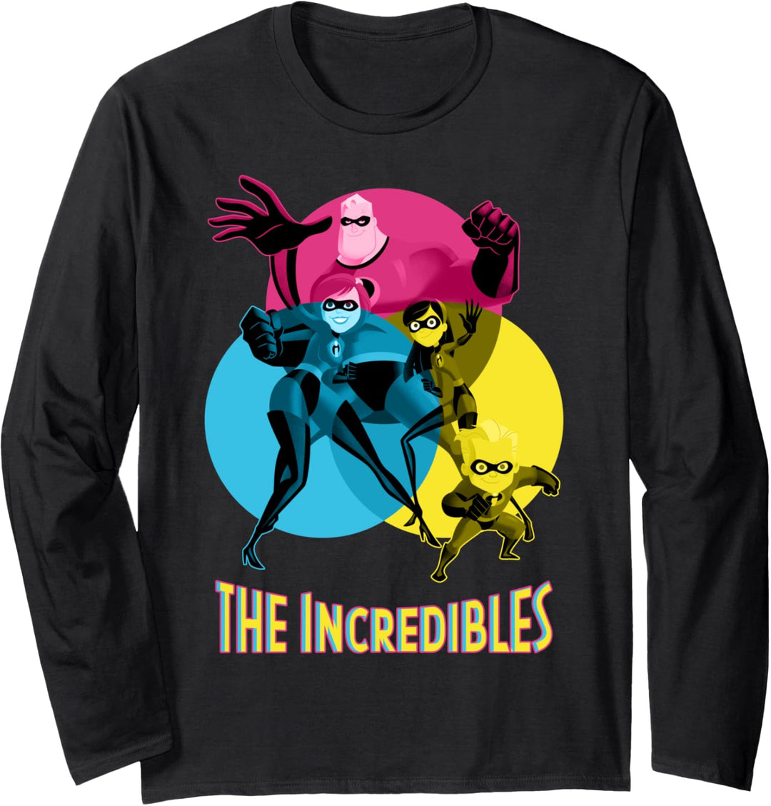 Disney Pixar Incredibles Primary Color Family Group Shot Langarmshirt