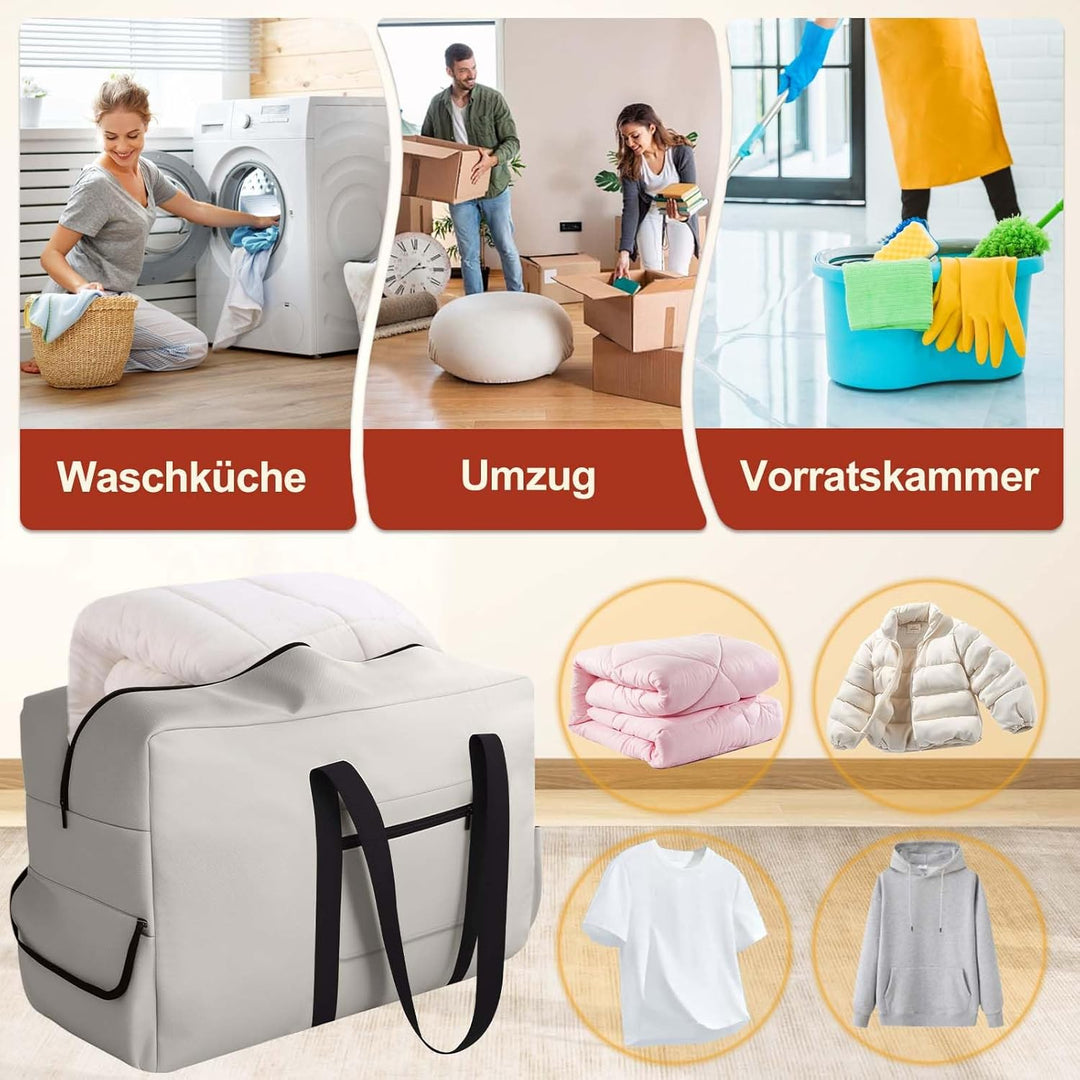 Extra Grosse Aufbewahrungstasche, Oxford Heavy-Duty Umzugstaschen mit Reissverschlüssen Handgriff, w