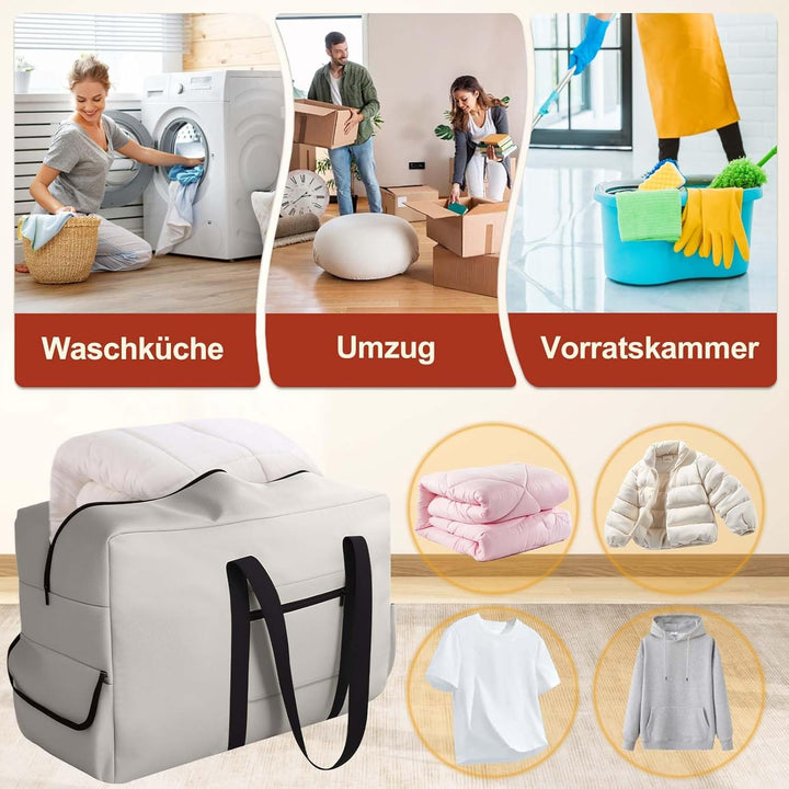 Extra Grosse Aufbewahrungstasche, Oxford Heavy-Duty Umzugstaschen mit Reissverschlüssen Handgriff, w