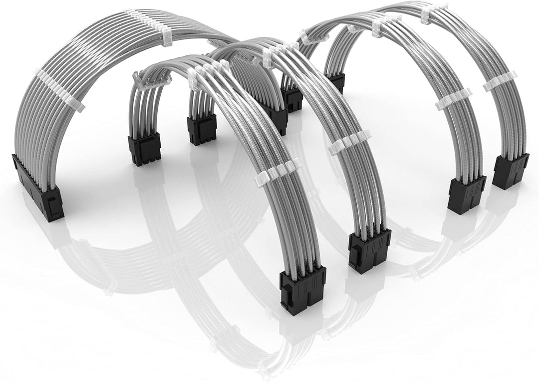 LINKUP - 50cm PSU Kabelverlängerung Ummantelt GPU Nach Mass PC Stromversorgung mit Kamm-Kit | 1x 24