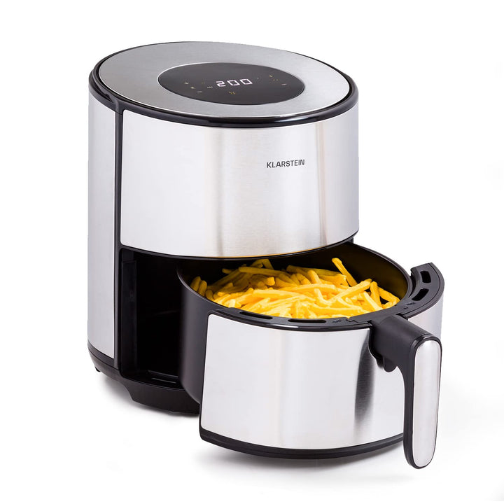 Klarstein Heissluftfriteuse, Air Fryer zum Frittieren, Friteuse mit Touch-Bedienfeld, Timer, Einstel