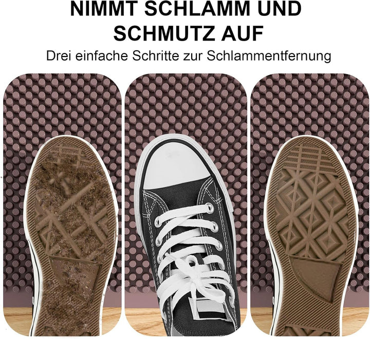 Fowooyeen Fussmatte, Silikon Schmutzfangmatte Fussmatte Aussen, Wetterfeste Türmatte mit Noppen, Was