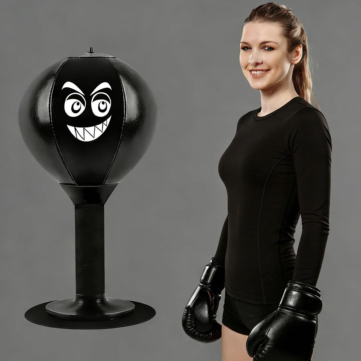 Punchingball Tisch, Büro mit Saugnapf Rage Bag Schreibtischboxsack Tool mit Federn für Chef Kollegen