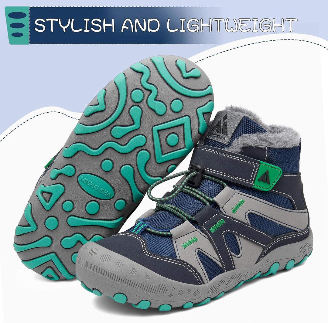 Mishansha Kinder Winterschuhe Warm Gefüttert Winterstiefel Jungen Mädchen Schneestiefel Outdoor ruts