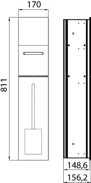 emco ASIS 2.0 Unterputz-Schrankmodul für die Klobürstengarnitur, Badezimmerschrank mit Toilettenpapi