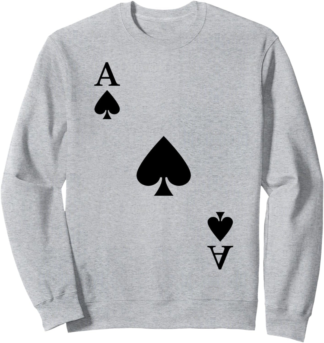 Spielkarte Pik Ass Poker Kartenspiel Karneval Kostüm Sweatshirt