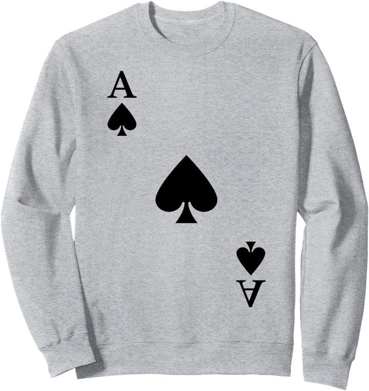 Spielkarte Pik Ass Poker Kartenspiel Karneval Kostüm Sweatshirt
