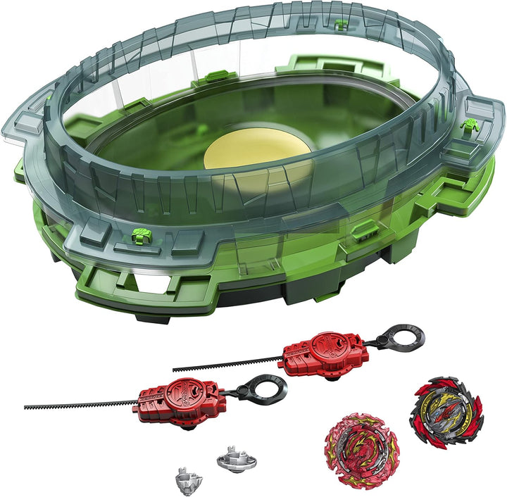 Hasbro Beyblade Burst QuadDrive Interstellar Drop Battle Set − Beystadium-Arena, 2 Kreisel und 2 Sta