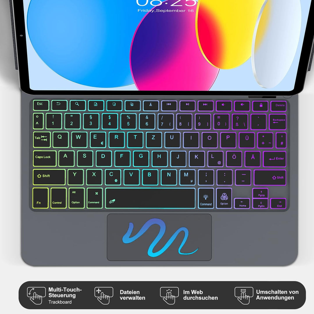 JADEMALL Magic Keyboard for iPad 10 Generation 10,9 Zoll,11 Generation 2025 A16 11 Zoll - Deutsches