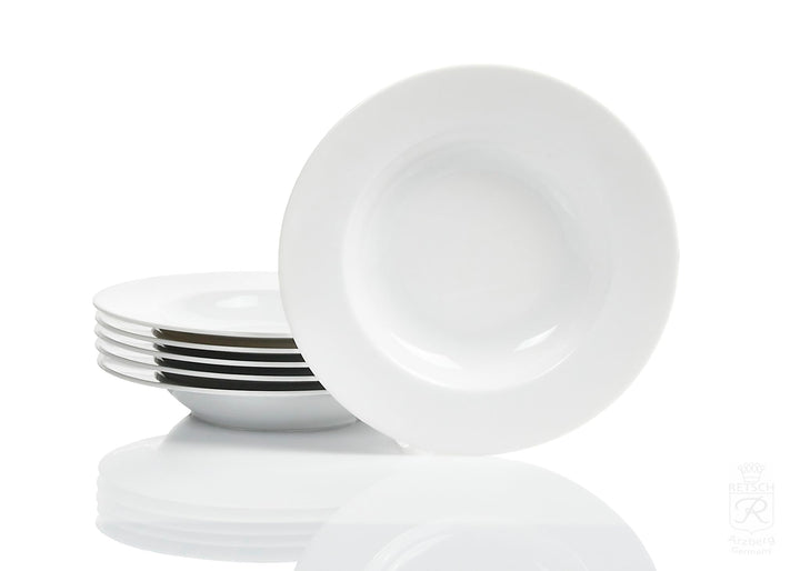 Retsch Arzberg Heike Weiss Suppenteller 23cm, Set 6-teilig/Porzellan/uni weiss, rund