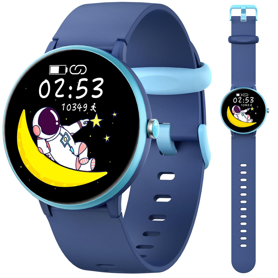 Smartwatch Kinder Jungen Mädchen, Aktivitäts Tracker Uhr IP68 wasserdichte, 19 Sportmodi, Herzfreque