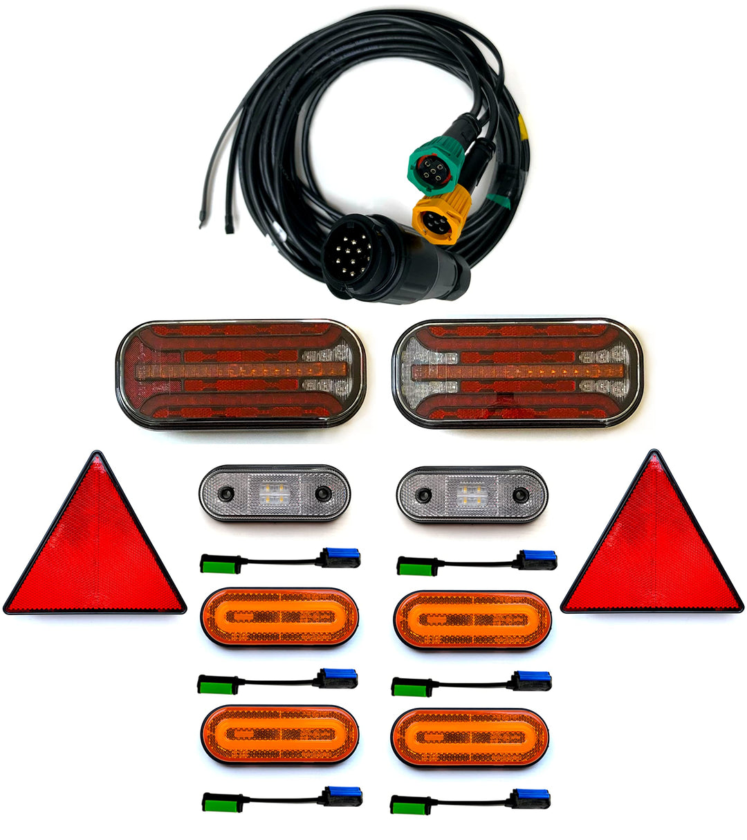 Anhängerbeleuchtung SET 2x LED Rückleuchte 12V 24V 7m 13PIN Kabel für Anhänger