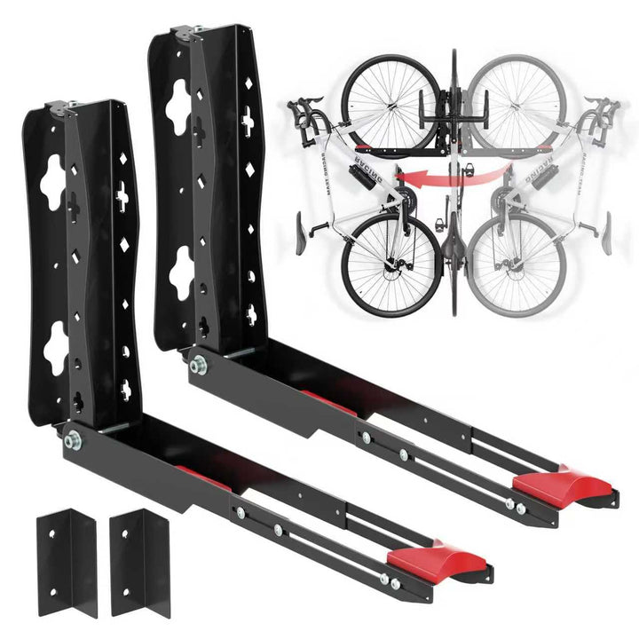 Urban Deco 2er-Pack Fahrradhalterung Wandhalterung schwenkbar, Platzsparender Ständer für die Garage