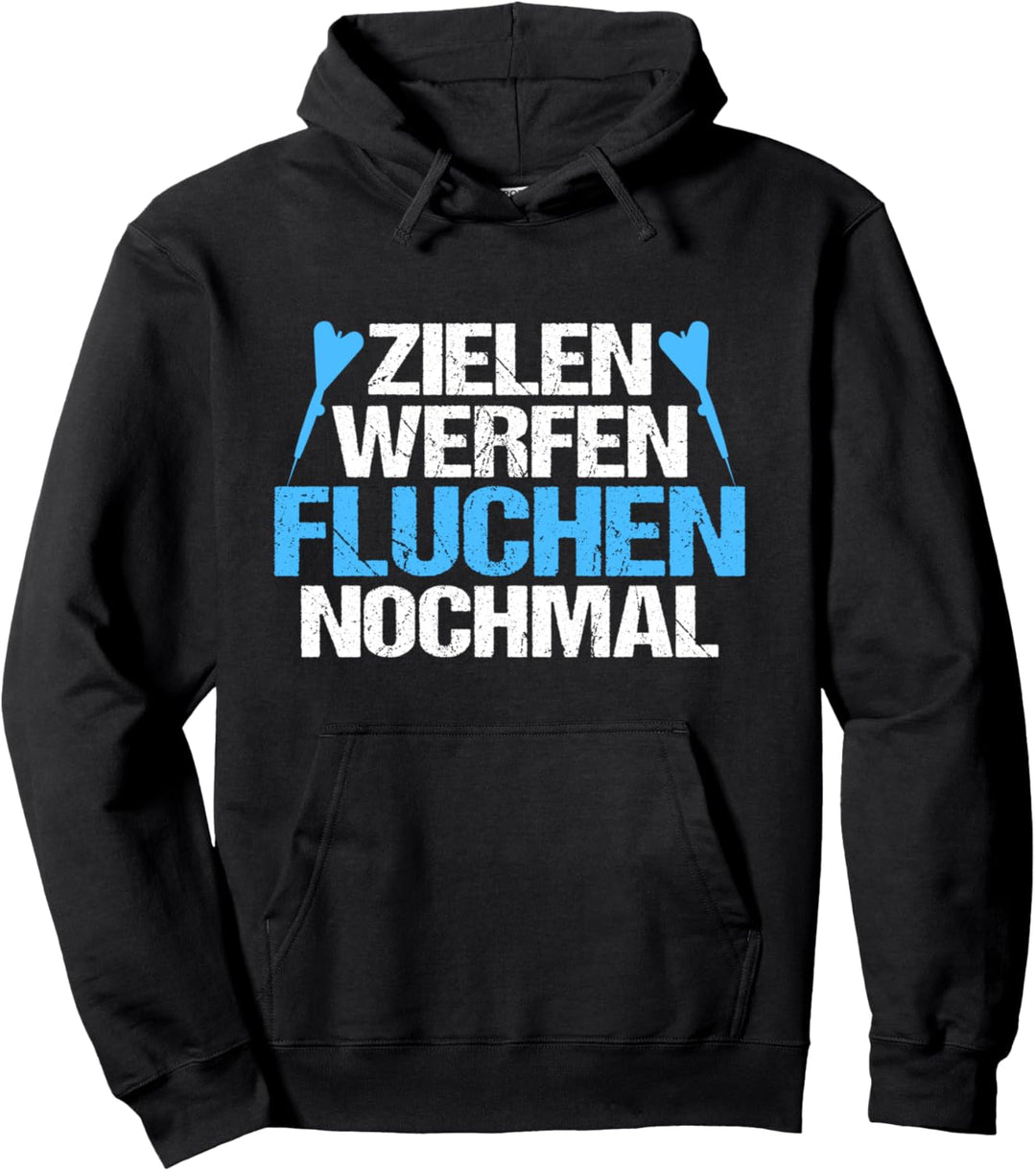 Lustig Zielen Werfen Fluchen Nochmal Spruch - Darts Profi Pullover Hoodie
