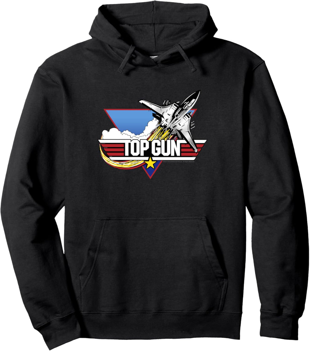 Top Gun Fighter Jet Portrait Logo Pullover Hoodie