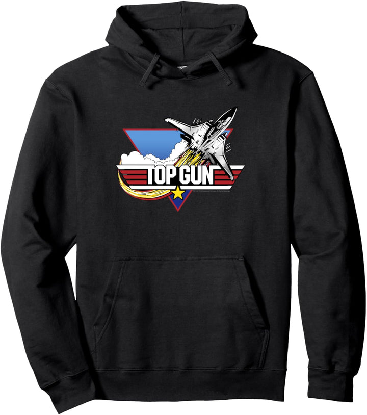Top Gun Fighter Jet Portrait Logo Pullover Hoodie