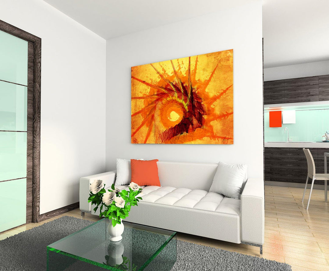Paul Sinus Art 60x80cm Abstrakt014_Leinwandbild - Sonnenflut - Abstrakte Kunst Kunstdruck auf Leinwa