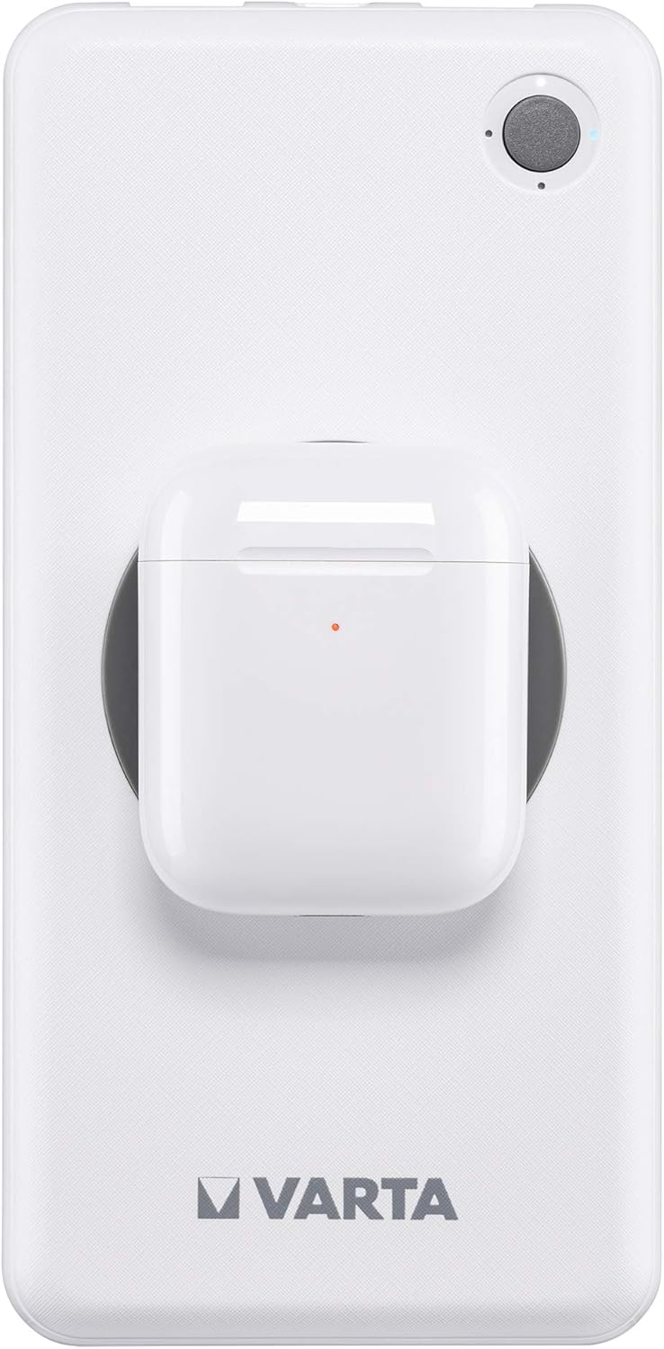 VARTA 2 in 1 Power Bank und Wireless Charger, kabelloses Ladegerät, Powerbank 10000mAh, Qi Ladestati