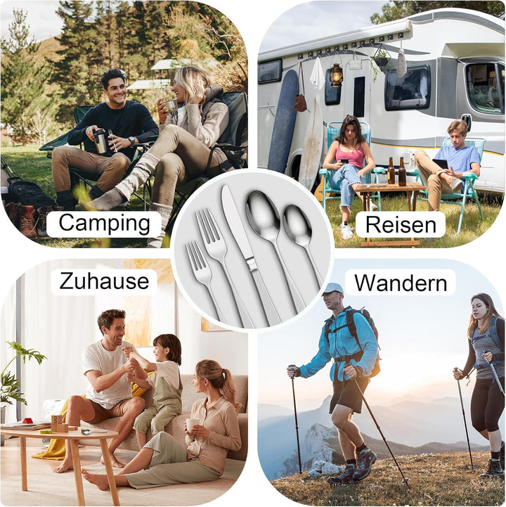 Besteck Set für 6 Personen, 30 teilig Edelstahl Besteckset Spülmaschinenfest, Hochglanzpoliert, Löff