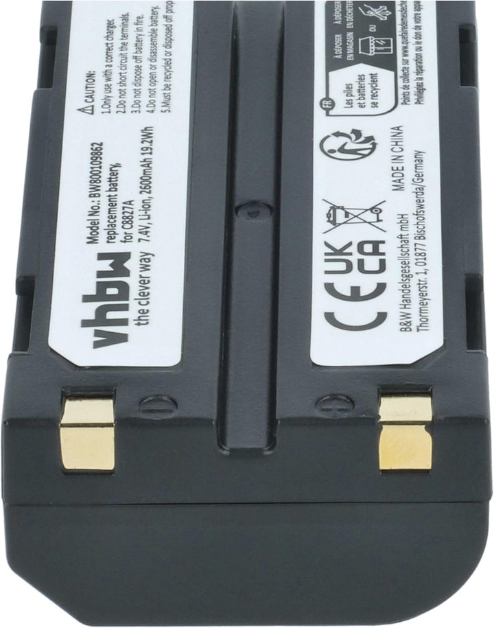 vhbw Akku kompatibel mit Survey Equipment Kamera (2600 mAh, 7,4 V, Li-Ion)