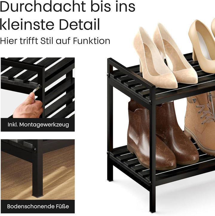 Schuhregal platzsparend, Design Schuhregal, Schuhorganizer, Schuhaufbewahrung für Eingangsbereich, F