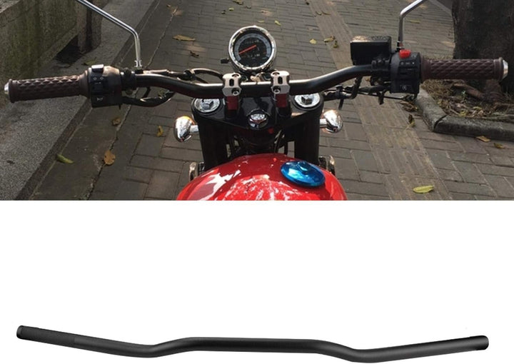 Qiilu 22mm Durchmesser Aluminiumlegierung Retro Motorrad Geändert Lenker Flach(Matt-schwarz)