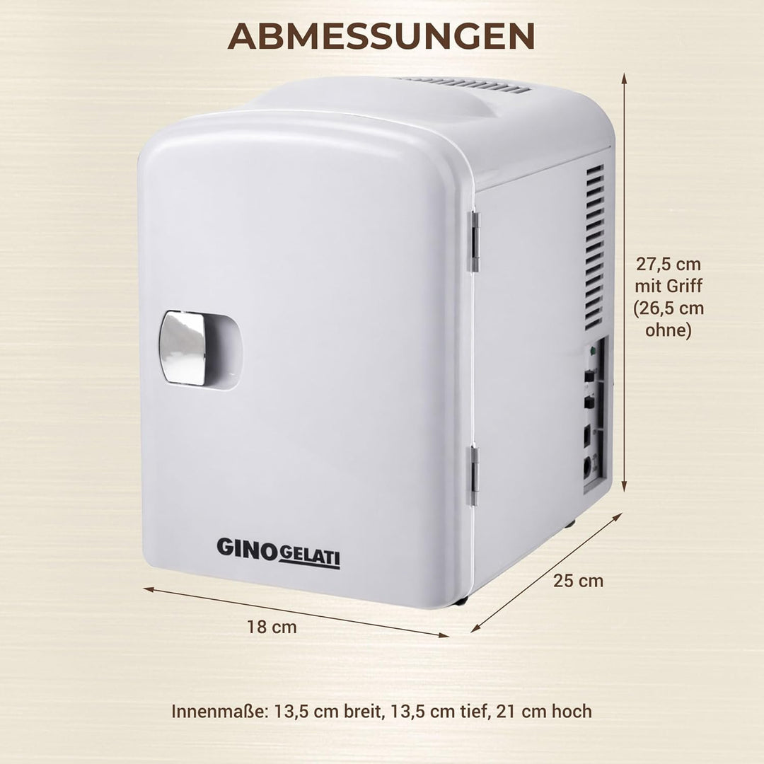 Gino Gelati 4 Liter 2 in 1 Mini Kühlschrank Kühlbox Warmhaltebox Campingkühlschrank 12 & 220 Volt, k