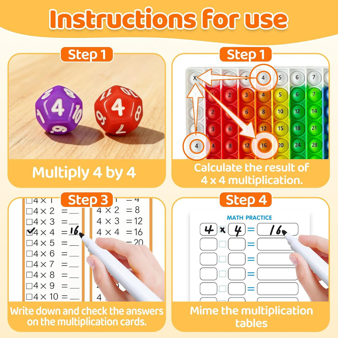 Pop Out Multiplikationstabelle 12x12 Math Multiplikation Fidget Spielzeug 1x1 Lernen Spiel Multiplik