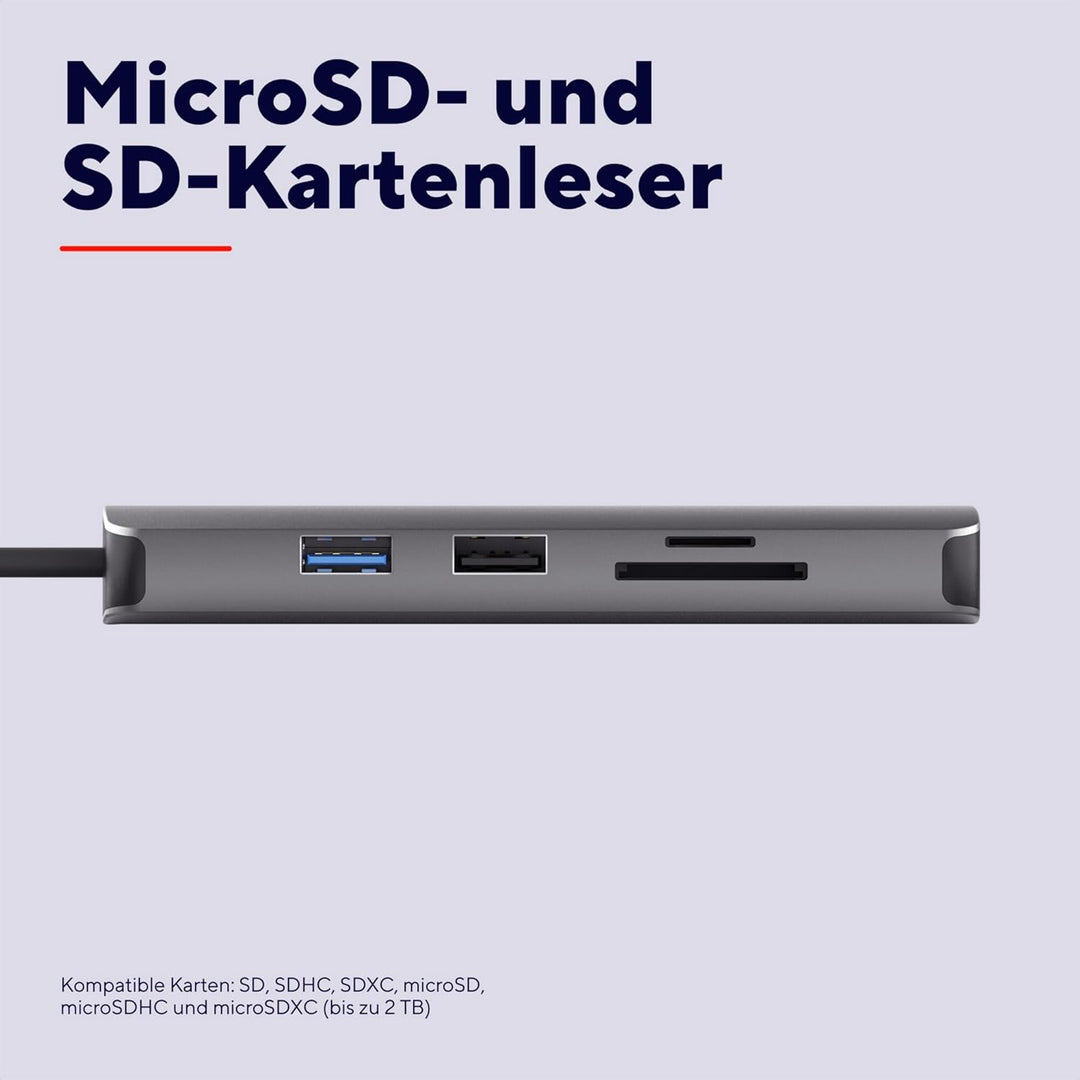 Trust Vylor 8-in-1 USB C Hub Multiport Adapter mit HDMI 4k60Hz, Gigabit Ethernet, MicroSD/SD Kartenl