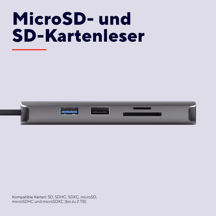 Trust Vylor 8-in-1 USB C Hub Multiport Adapter mit HDMI 4k60Hz, Gigabit Ethernet, MicroSD/SD Kartenl