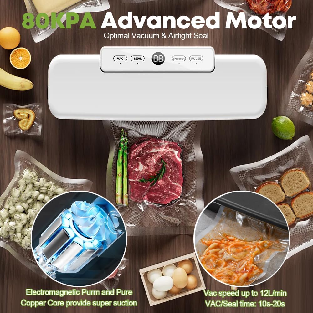 Vakuumierer&Vakuumiergerät, Lebensmittel bleiben vakuumiert bis zu 8x länger frisch, stabile Schweis