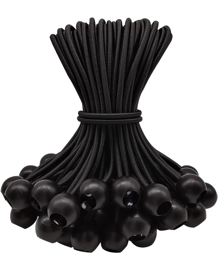 WMZOBH Spanngummis mit Kugel 50 Stück, Planenspanner mit Kugel 15cm, Spanngummi Kurz, Zelt Gummispan