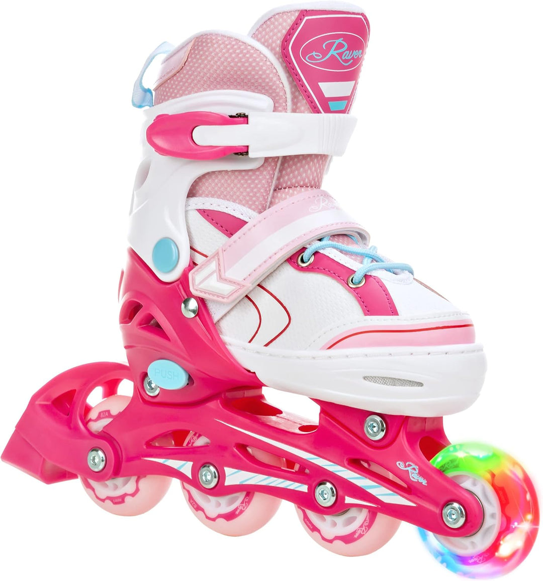 RAVEN 3in1 Inline Skates Triskates Rollschuhe Inliner für Kinder Mädchen verstellbar 34-37 (21,5cm-2