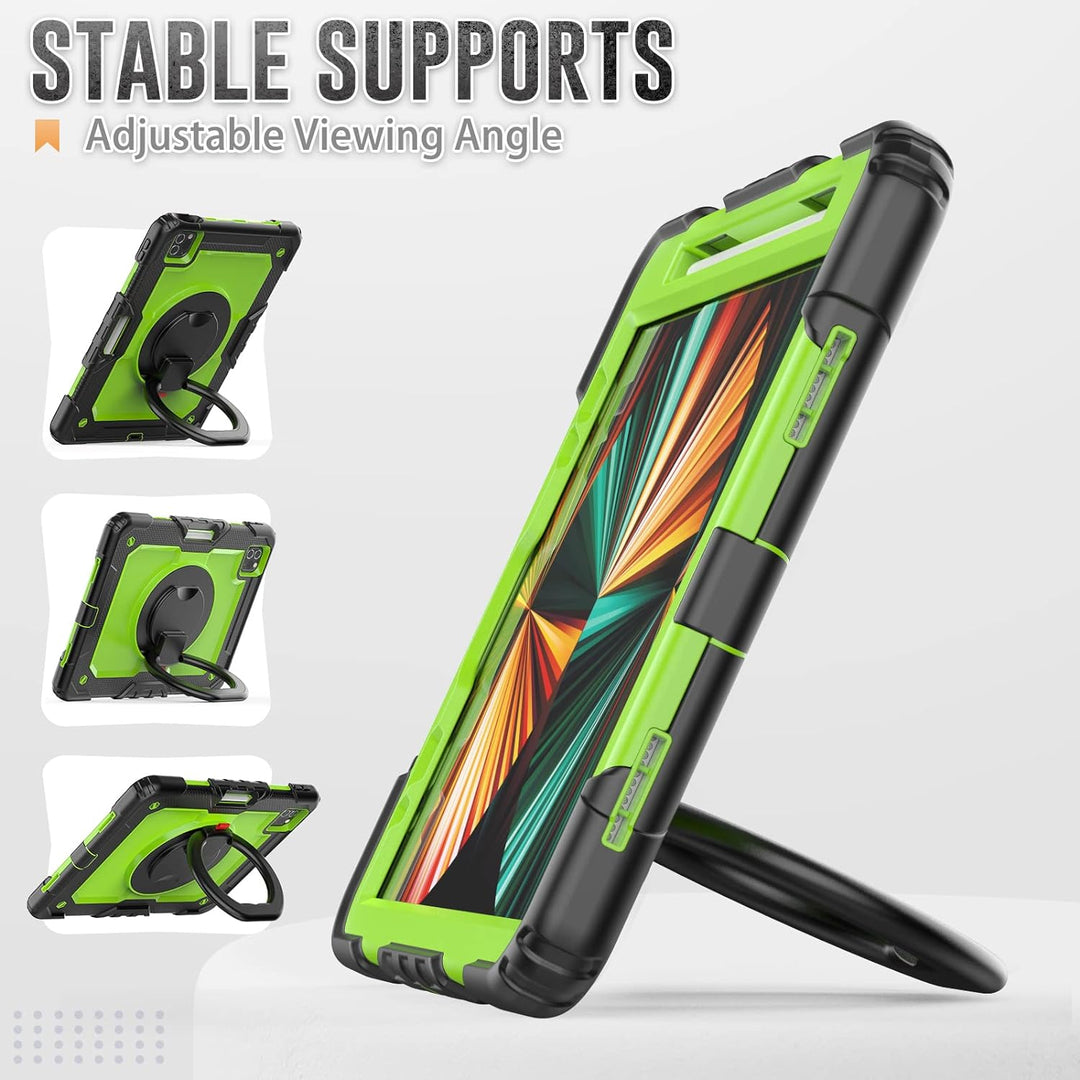 HUEZOE Hülle Kompatibel mit iPad Pro 11 Zoll, Modell 2021/2020/2018, Ganzkörper Stossfester Schutz A