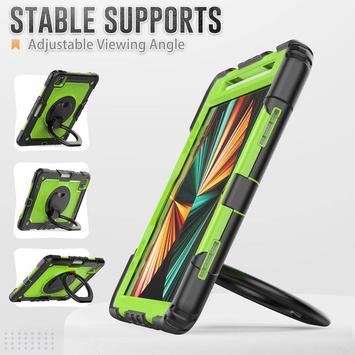 HUEZOE Hülle Kompatibel mit iPad Pro 11 Zoll, Modell 2021/2020/2018, Ganzkörper Stossfester Schutz A