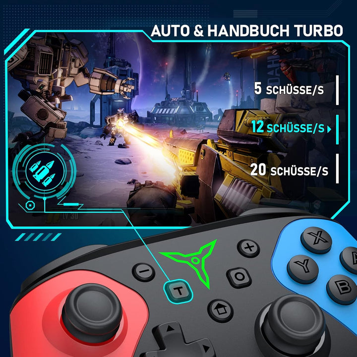 HELLCOOL Switch Controller, Kabellos Switch Controller für Switch/Lite/OLED Konsole, Switch Pro Cont