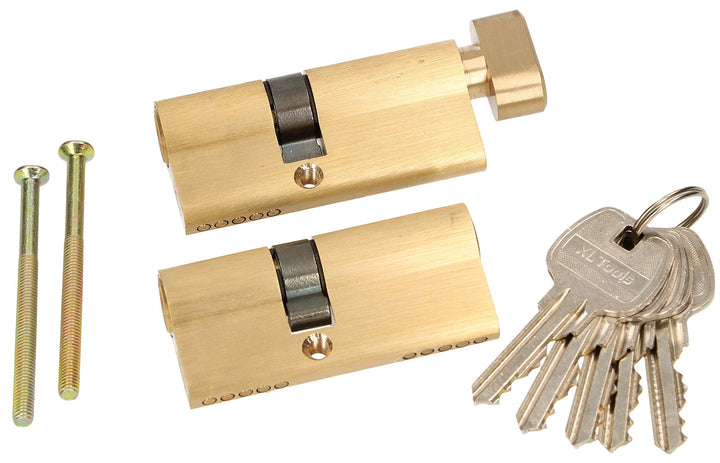 KOTARBAU® Gleichschliessender Profilzylindersatz 2 Stk. 30x40mm mit Schliessknauf, 30x40mm