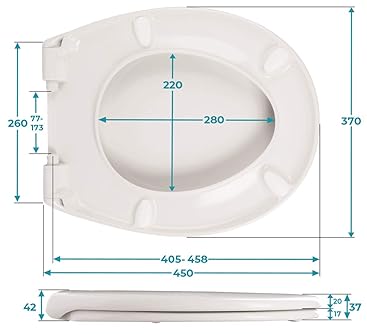 Calmwaters® Premium WC Sitz bis 250 kg, Made in EU, Toilettendeckel aus antibakteriellem Duroplast,