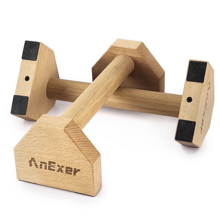 AnExer Wooden Push-Up Handles, Parallettes für Calisthenics, rutschfeste Push-up Bars Joint-Friendly