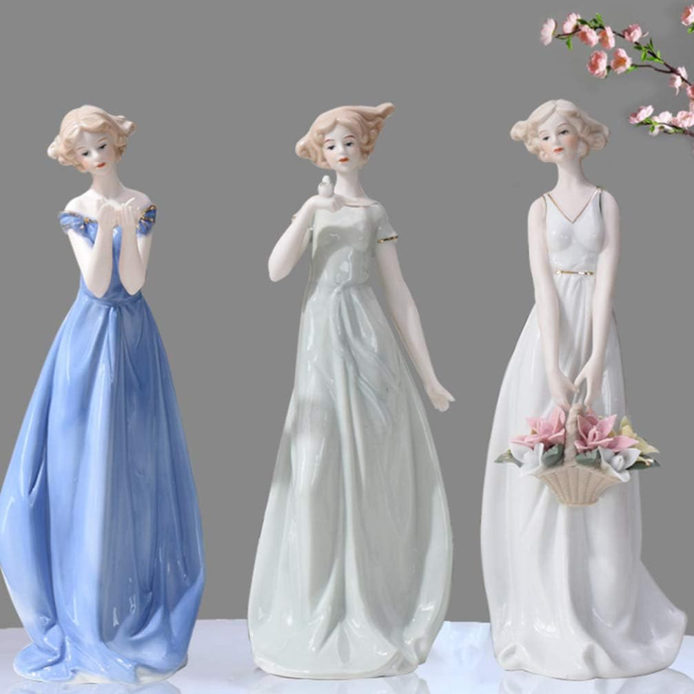 BESPORTBLE Keramik Mädchen Statue Elegante Porzellan Dame Figur Skulptur Tisch Ornament Kuchen Toppe
