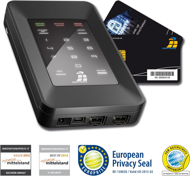 Digittrade HS256S Externe Festplatte 2TB High Security Mobile HDD (6,4 cm (2,5 Zoll), 5400rpm, USB 2